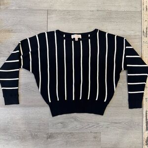 Philosophy Women’s Black And White Pinstriped Sweater Size Small